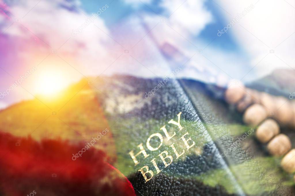 Holy bible book, religious concept