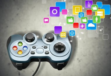 Joystick koyu arka planda, yakından görmek