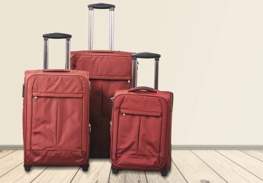 Güzel renkli valiz, seyahat kavramı