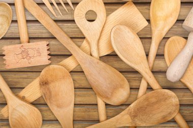 Mutfak ahşap mutfak eşyaları, kaşık ve spatulalar