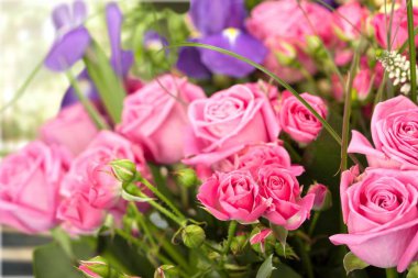 güzel pembe güller, romantik buket 