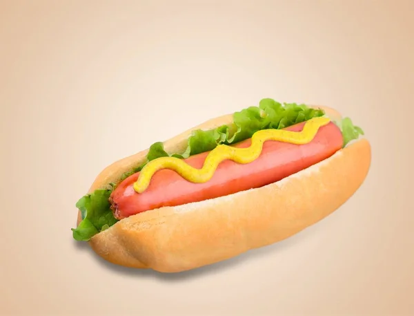 Delicioso Cachorro Quente Mesa Fast Food — Fotografia de Stock