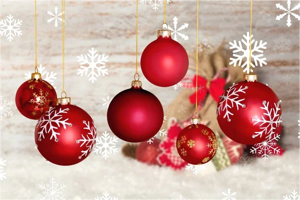 Hermosas Bolas Navidad Fondo Festivo — Foto de Stock