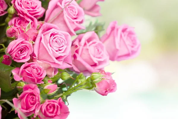 Prachtige Roze Rozen Romantische Boeket — Stockfoto