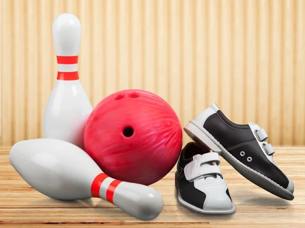 Quilles Bowling Ballon Chaussures — Photo