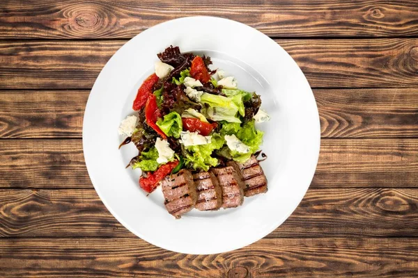 Salad Grilled Meat Lettuce Gourmet Food — Stock Photo, Image