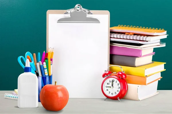 Colorful School Stationery Composition Back School Background — Stock Photo, Image