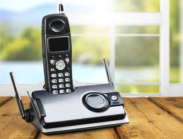Retro Telefone Preto Fundo — Fotografia de Stock