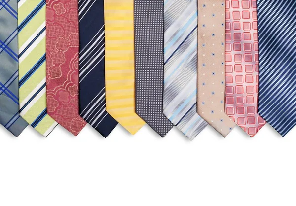 Colorful neck ties on background