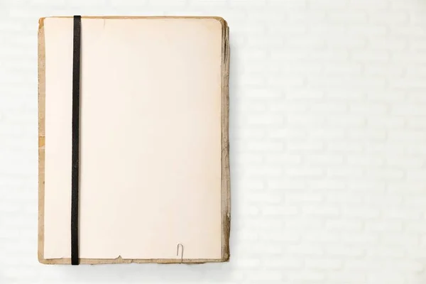 Caderno Viagem Com Página Branco Antigo — Fotografia de Stock