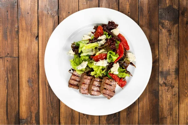 Salad Grilled Meat Lettuce Gourmet Food — Stock Photo, Image