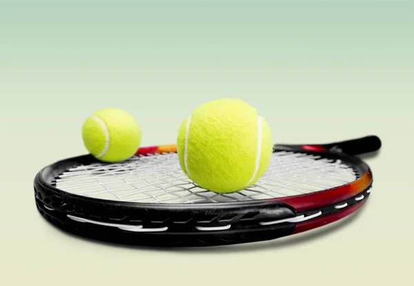 Racchetta Tennis Palle Isolate Sullo Sfondo — Foto Stock