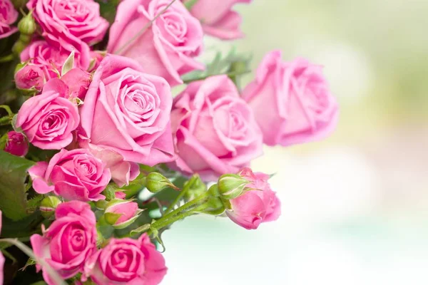 Piękne Różowe Róże Romantyczne Bukiet Obrazek Stockowy