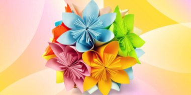 Origami çiçek arka plan üzerinde
