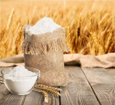 Buğday kulak ve un ahşap tablo