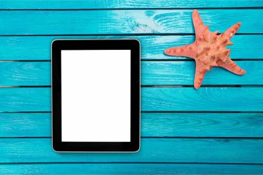 yıldız balığı ile boş ekran ile Tablet PC