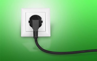beyaz elektrik fişi elektrik prizine içinde 