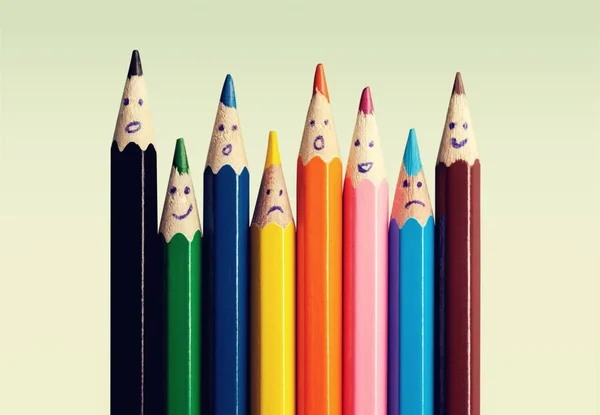 Viele Bunte Bleistifte Auf Hintergrund — Stockfoto