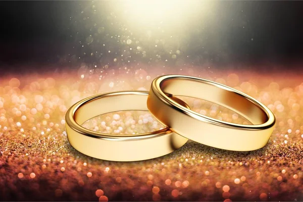 Vista Cerca Anillos Boda Oro — Foto de Stock