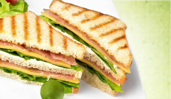 Delicious Sandwiches Meat Ham Cheese — Stock Photo, Image