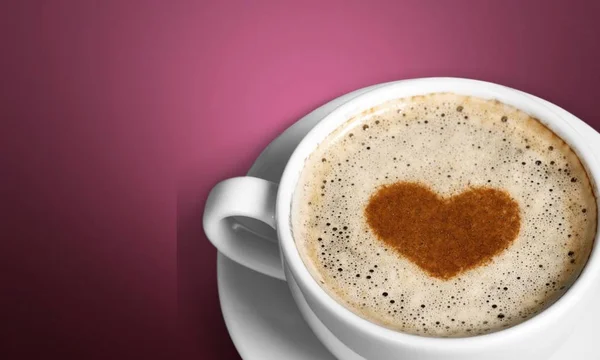 Copa Café Con Espuma Forma Corazón — Foto de Stock