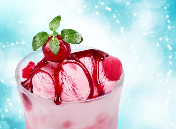 Cherry Ice Cream Bollar Sommar Dessert — Stockfoto