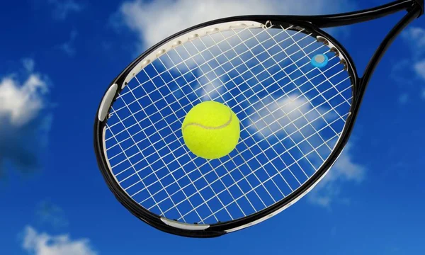 Tennisracket Bal Geïsoleerd — Stockfoto