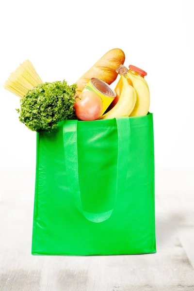 Shopping Bag Riutilizzabile Pieno Generi Alimentari — Foto Stock