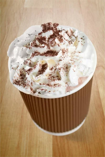 Mocha Frappuccino Cupa Takeaway Masă — Fotografie, imagine de stoc