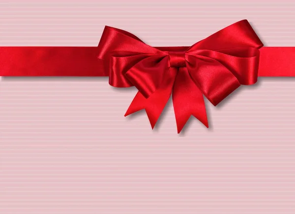 Red ribbon and bow — Stock Photo, Image