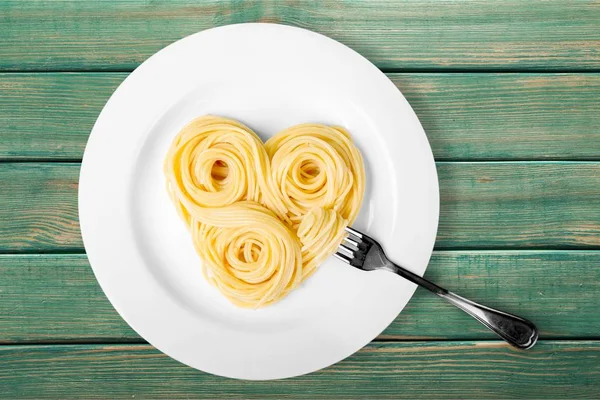 Delicious Spaghetti White Plate — Stock Photo, Image
