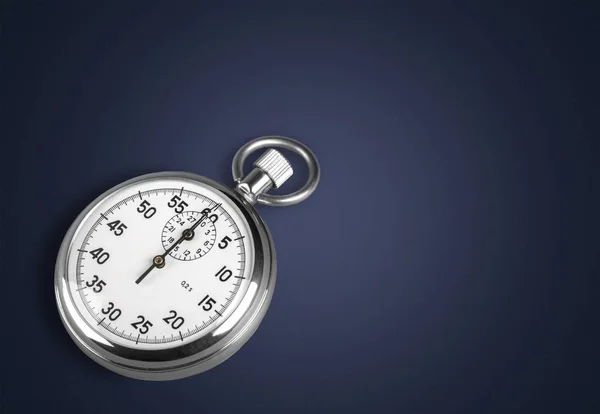 Old stopwatch on blue — Stock Photo, Image