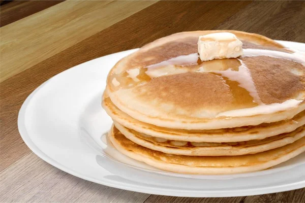 Stapel Van Heerlijke Pannenkoeken Huisgemaakte Ontbijt — Stockfoto
