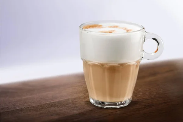 Taza Café Blanco Con Capuchino — Foto de Stock