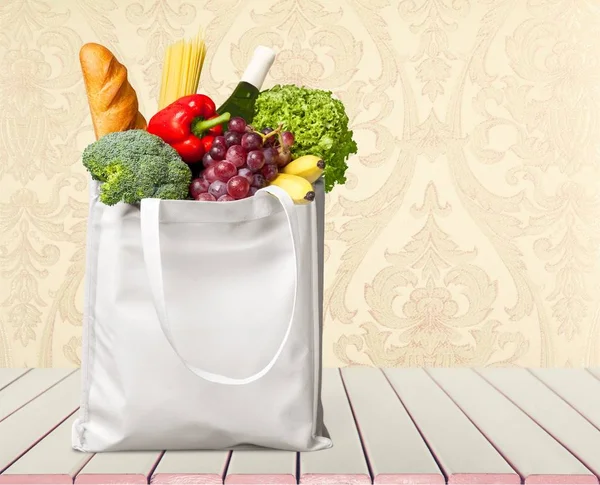 Bolsa Compras Con Verduras Frescas Comida Saludable —  Fotos de Stock
