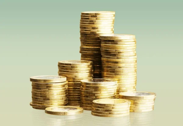 Monedas Oro Sobre Mesa Madera Inversión Dinero —  Fotos de Stock