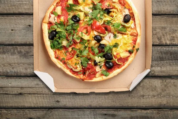 トマトでおいしいピザ ファーストフード — ストック写真