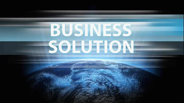 Business Solution Banner Lettering — Stock Photo, Image
