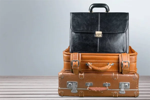 Stack Old Suitcases Travelling Concept — Stock Photo, Image