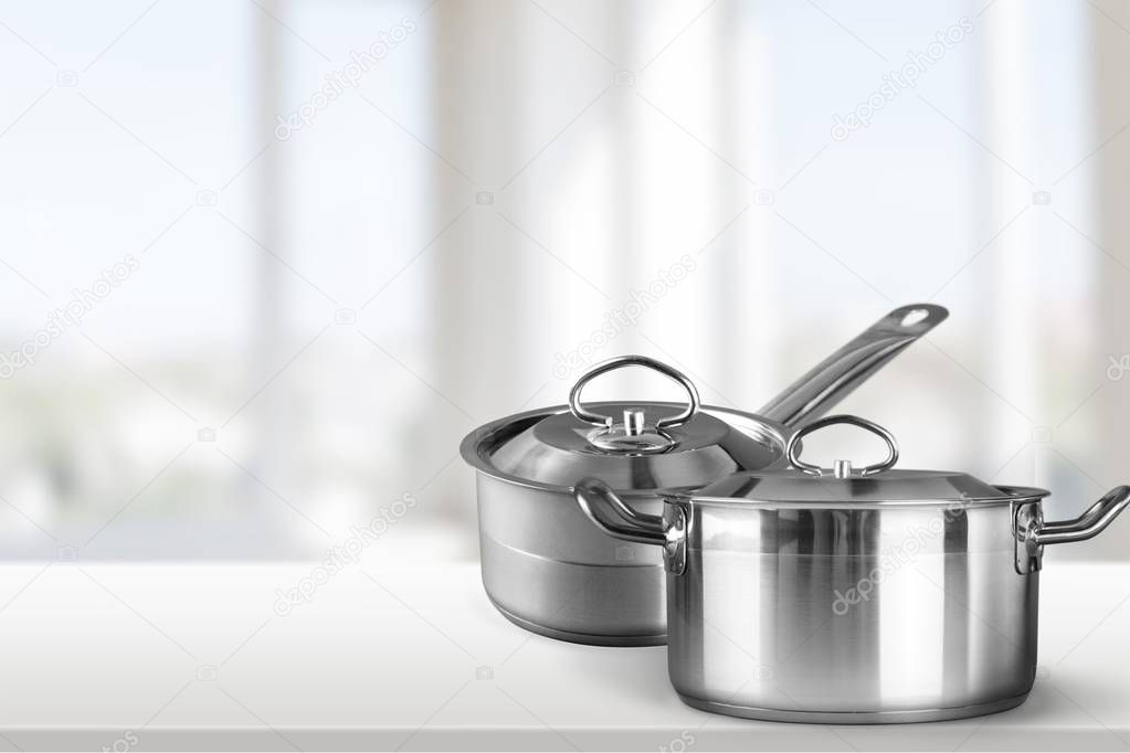 Set of Cooking silver pans