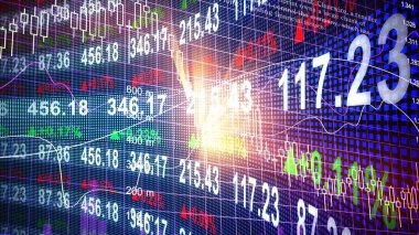 Finansal yatırım konsepti için uygun borsa veya önx ticaret grafiği ve şamdan grafiği. Ekonomik trendler iş fikri ve tüm sanat tasarımı için arka plan. Soyut finans arkaplanı.