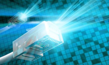 Ağ kabloları closeup fiber optik arka plan 