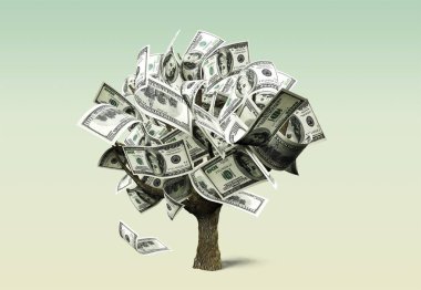 Dolar iş kavramı ile para ağacı
