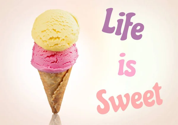 Tasty Scoops Ice Cream Background — Stock Photo, Image