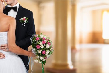 mutlu yeni evli genç Çift