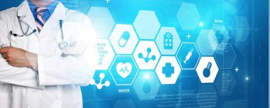 arka plan üzerinde stetoskop ile genç doktor