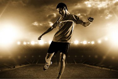 Adam futbolcu arka plan üzerinde 