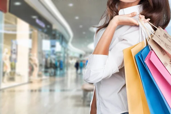 Young Woman Shopping Bags — Stock Photo, Image