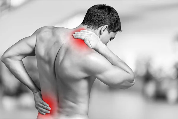 Man with pain in back — Stock Photo, Image