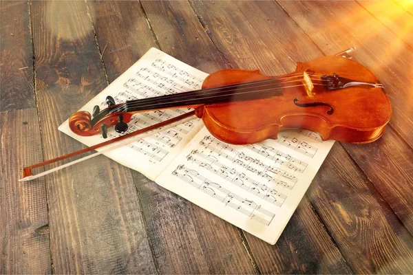 Fából Készült Klasszikus Hegedű Art Concept — Stock Fotó